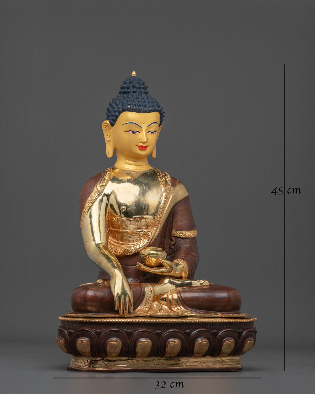 Shakyamuni Enlightened Sage Statue | 24K Gold Gilded Buddha Sculpture