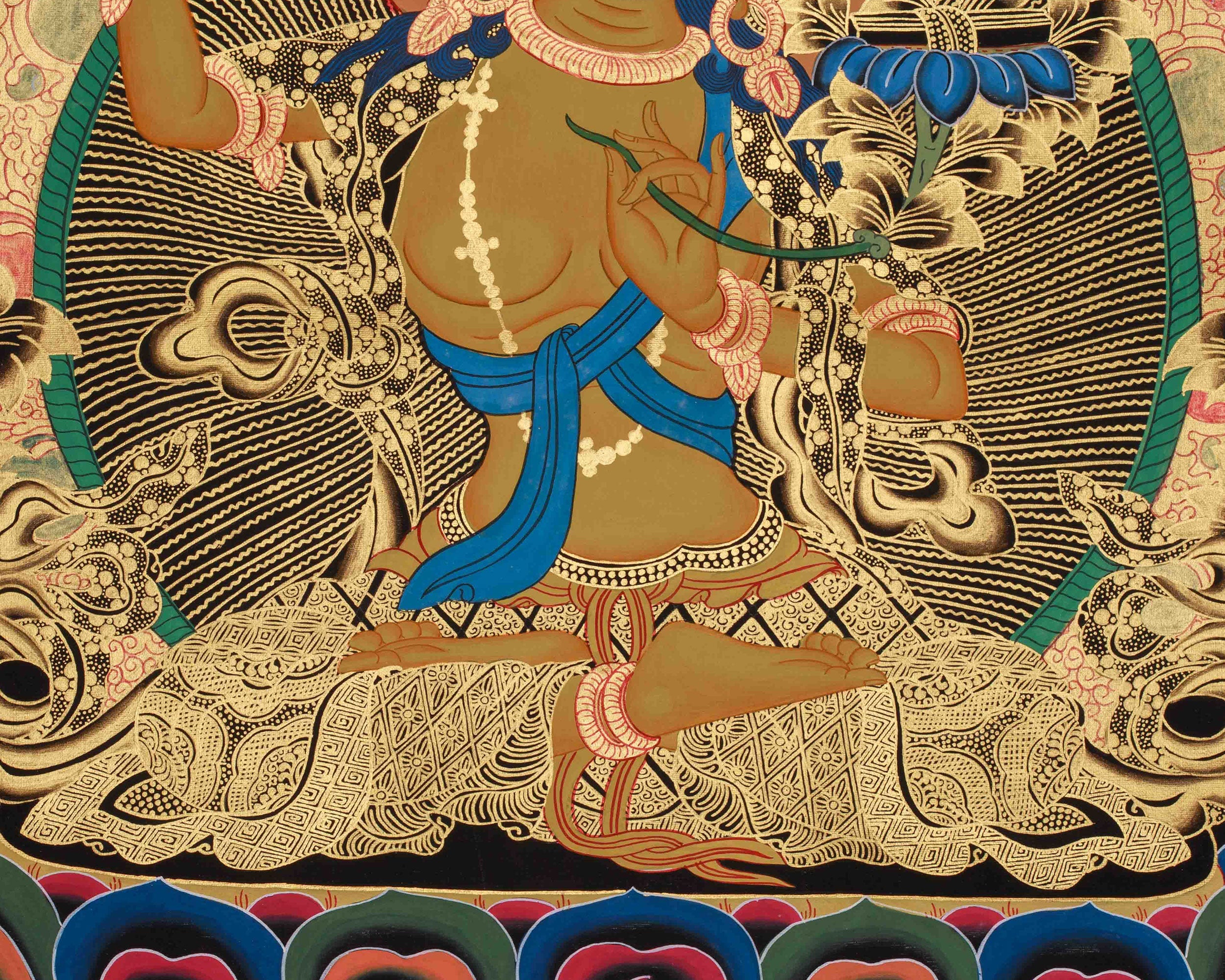 Manjushri Bodhisattva of Wisdom Art | Traditional Artwork