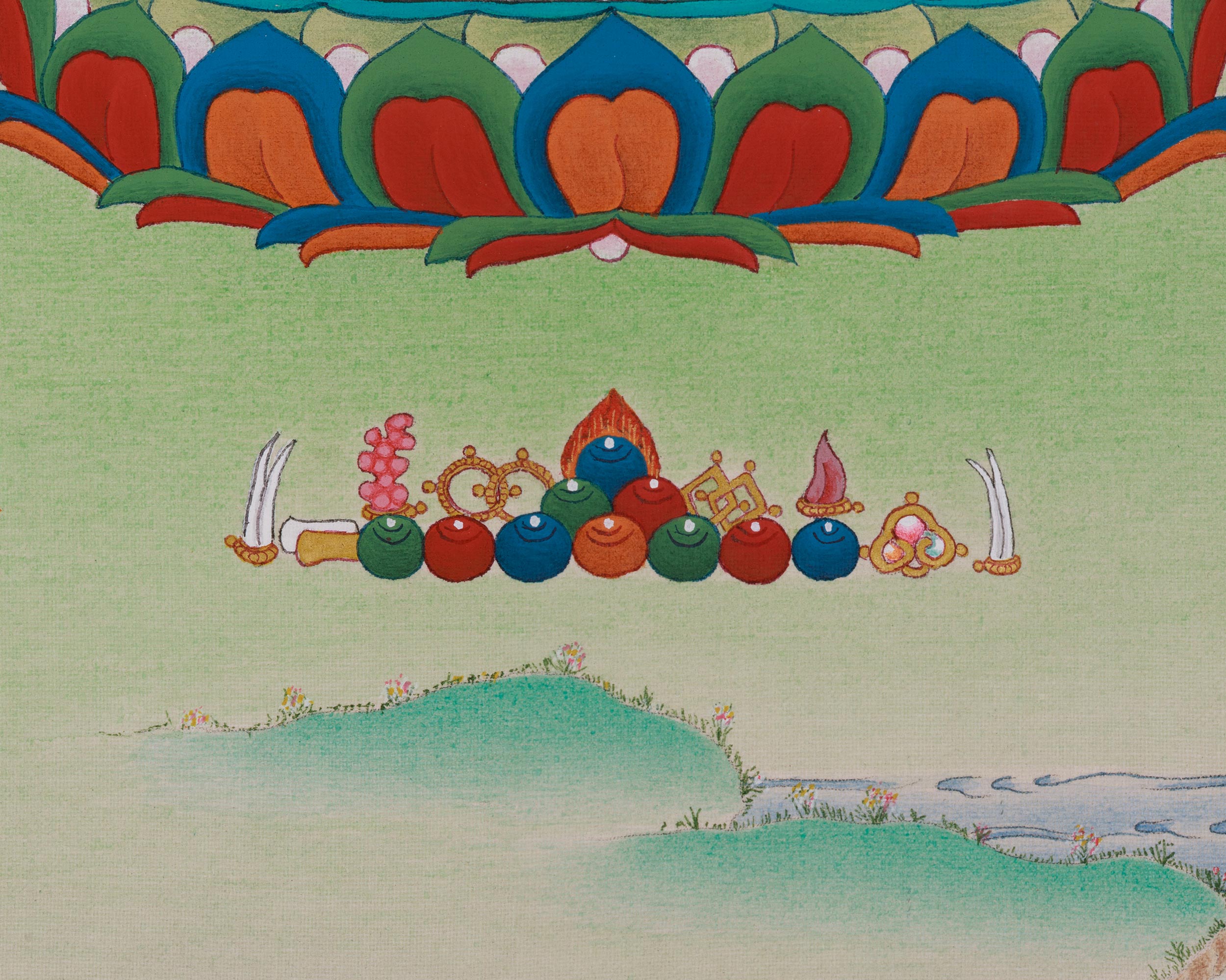 Revered Female Buddha White Tara Thangka | Healing and Longevity Deity