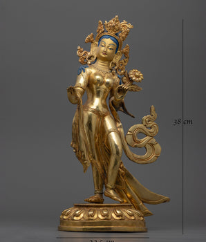 Green Tara Standing Figurine | Embrace Compassion and Protectiveness