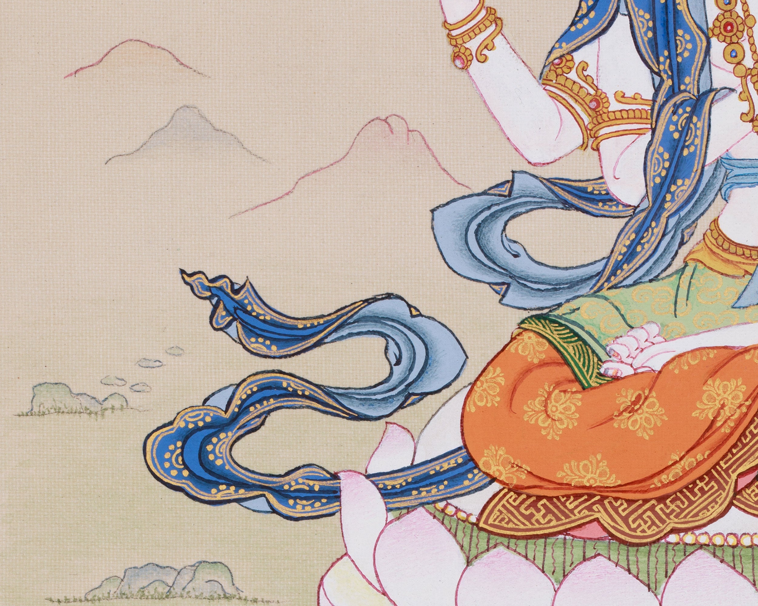 Bodhisattva of Compassion, Avalokiteshvara | A Sacred Thangka of Mercy and Protection