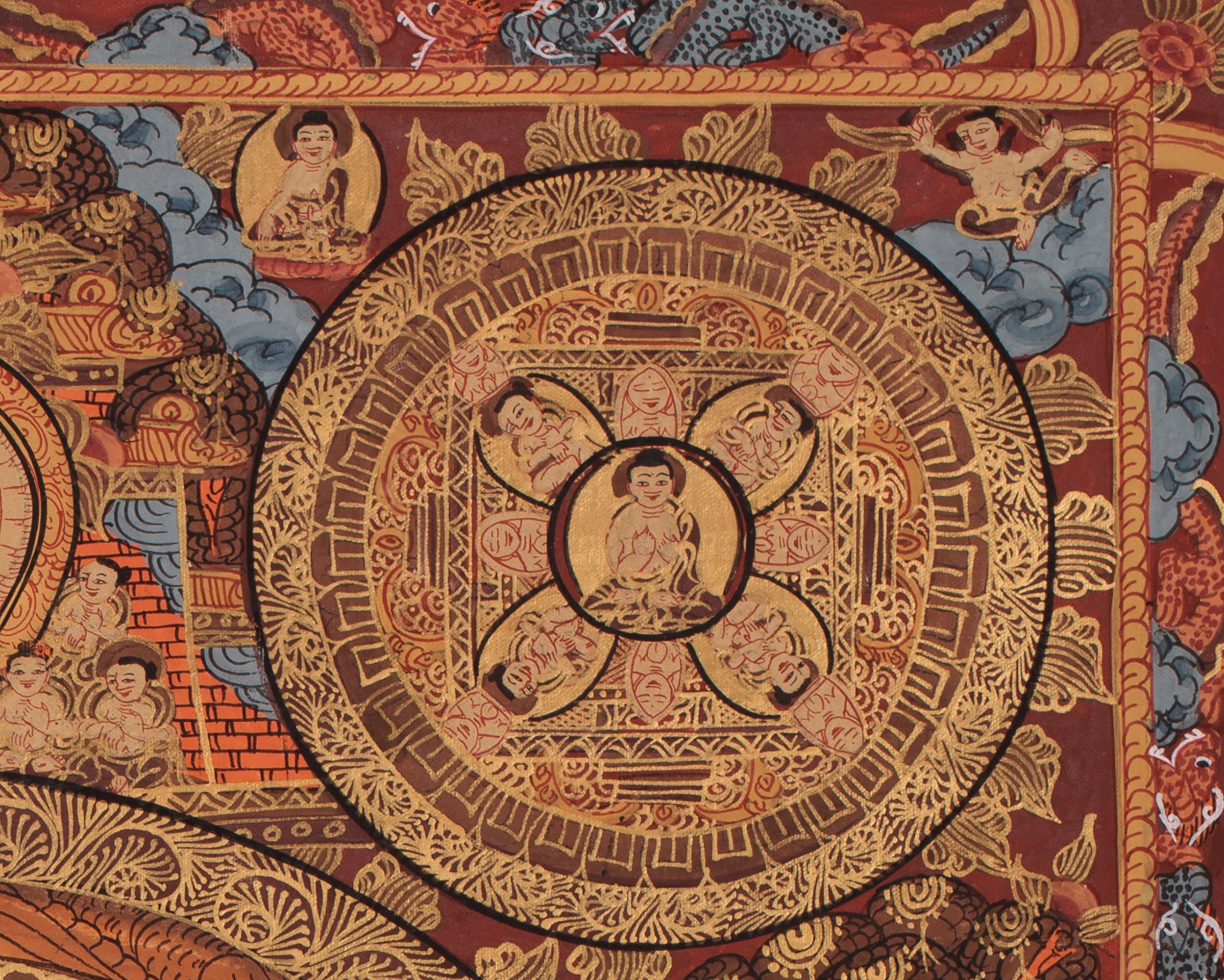 Tibetan Pancha Buddha Mandala | Representing Enlightened Wisdom