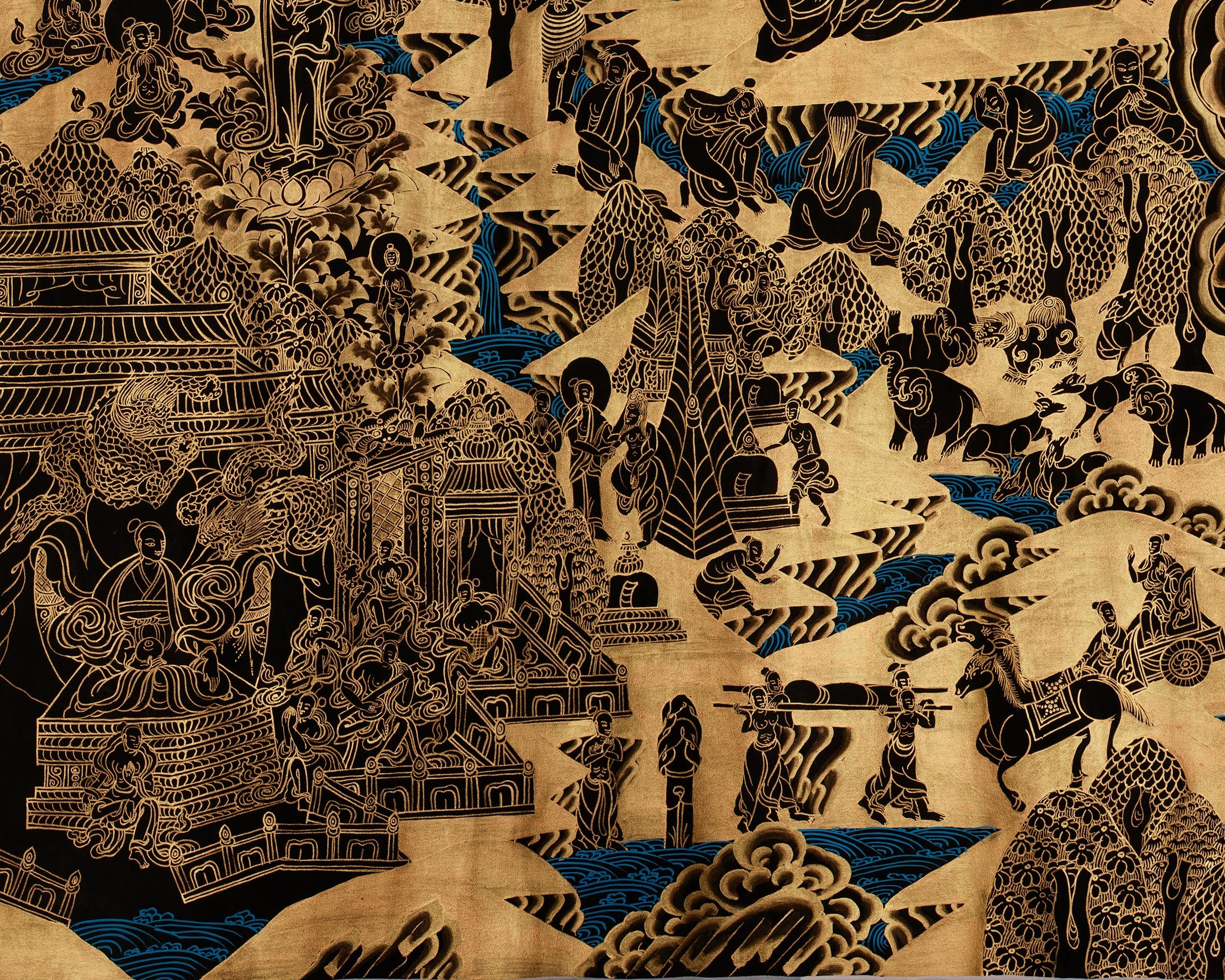 Buddha’s Life Story Thangka | A Timeless Representation of Spiritual Transformation