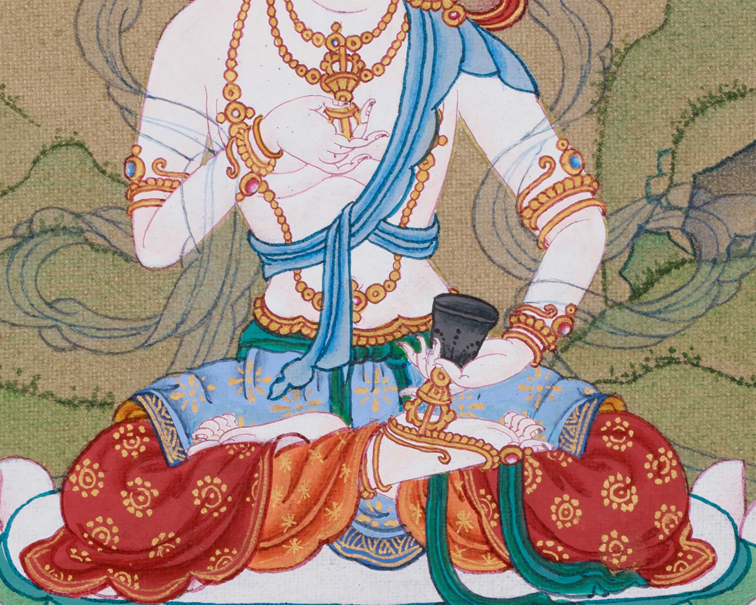 Buddha of Purification Vajrasattva Thangka | A Peaceful Deity