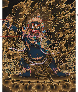 Original Dharma Protector Vajrapani Thangka | The Bodhisattva of Strength and Courage