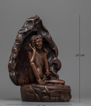 Milarepa Oxidized Copper Statue | Tibetan Buddhist Master