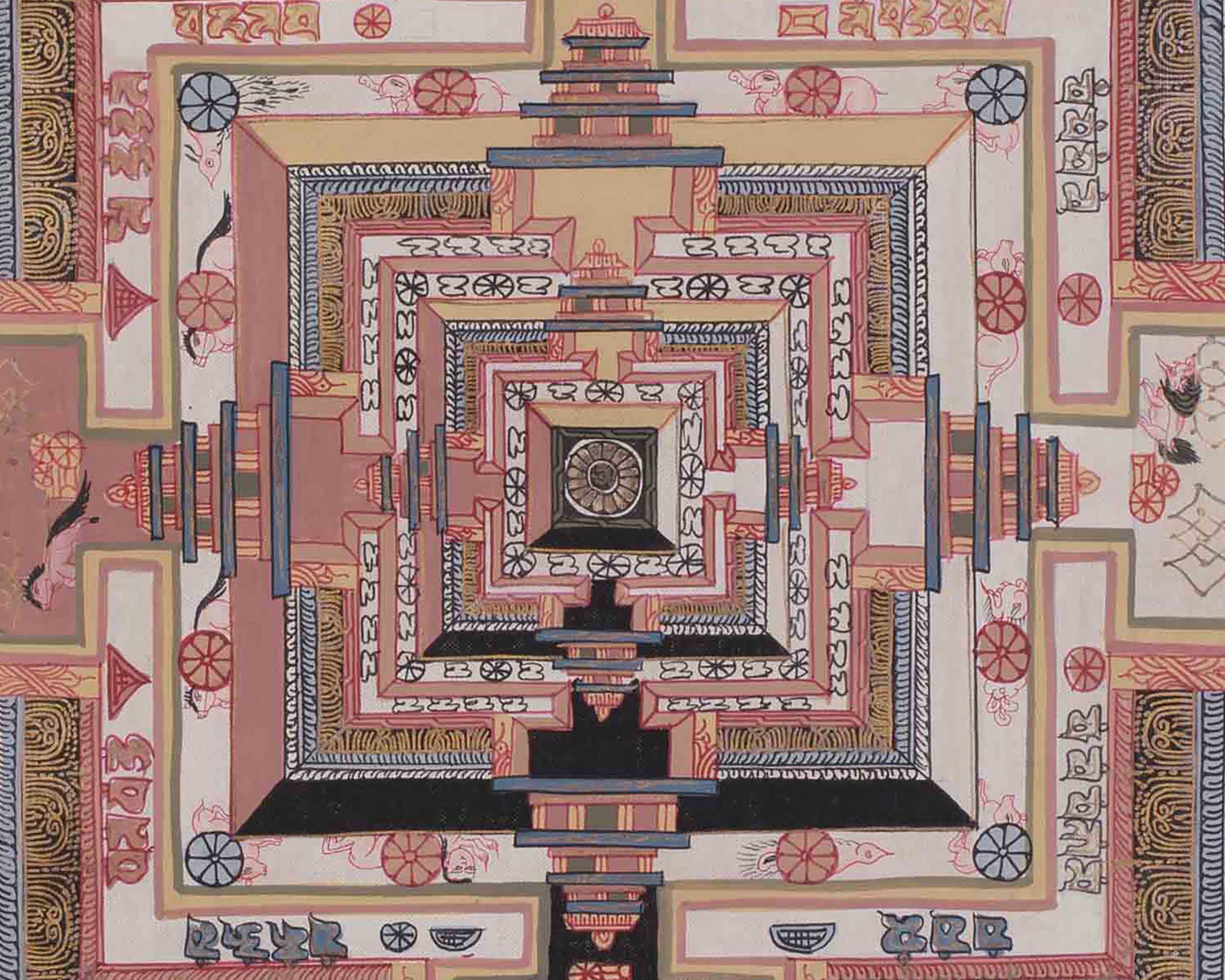 Tibetan Kalachakra Mandala Artwork | Symbol Of Time, Enlightenment, and Cosmic Balance | Meditation Altar