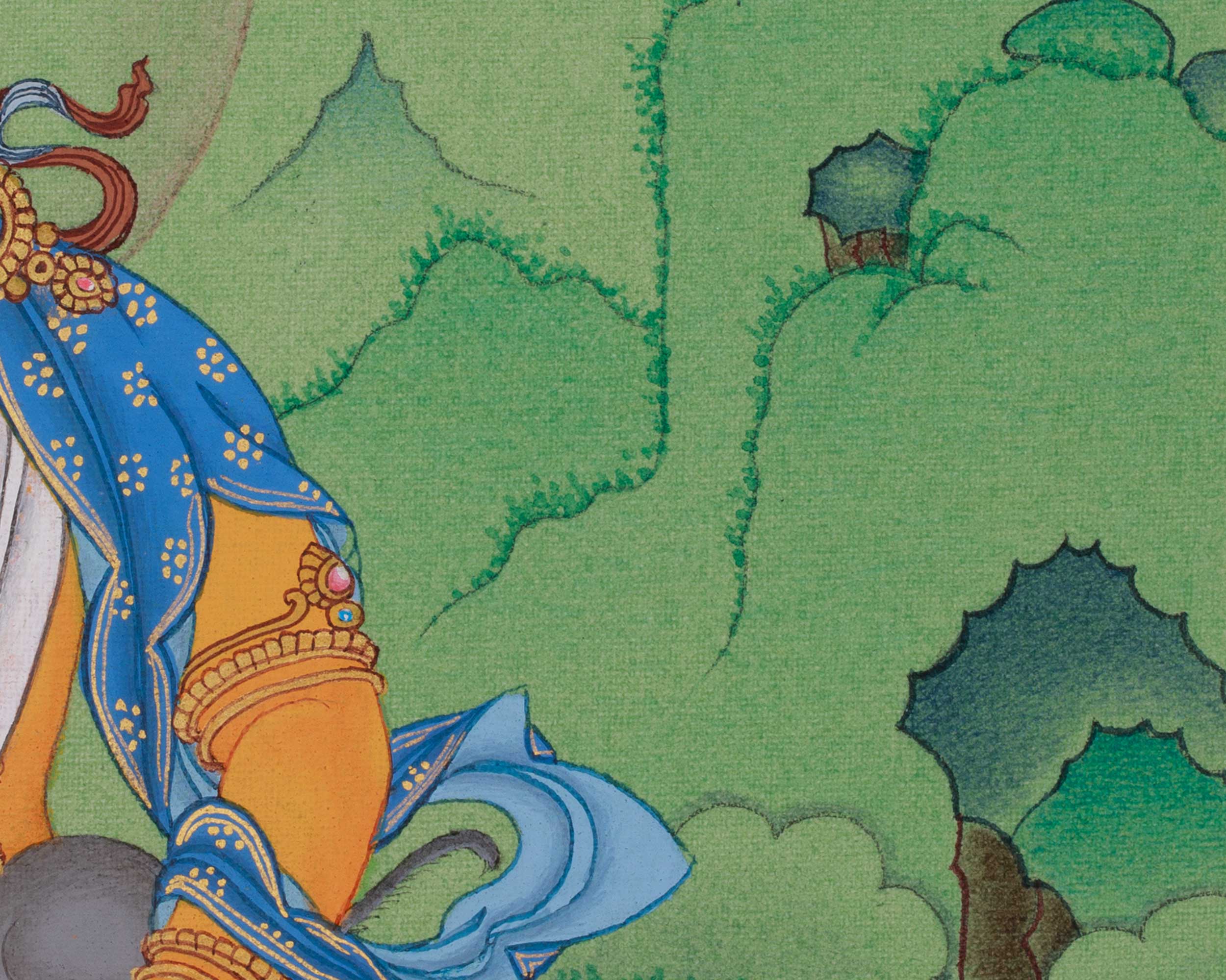 Buddhist Prosperity Deity Dzambhala Thangka | Sacred Wealth Deity Art