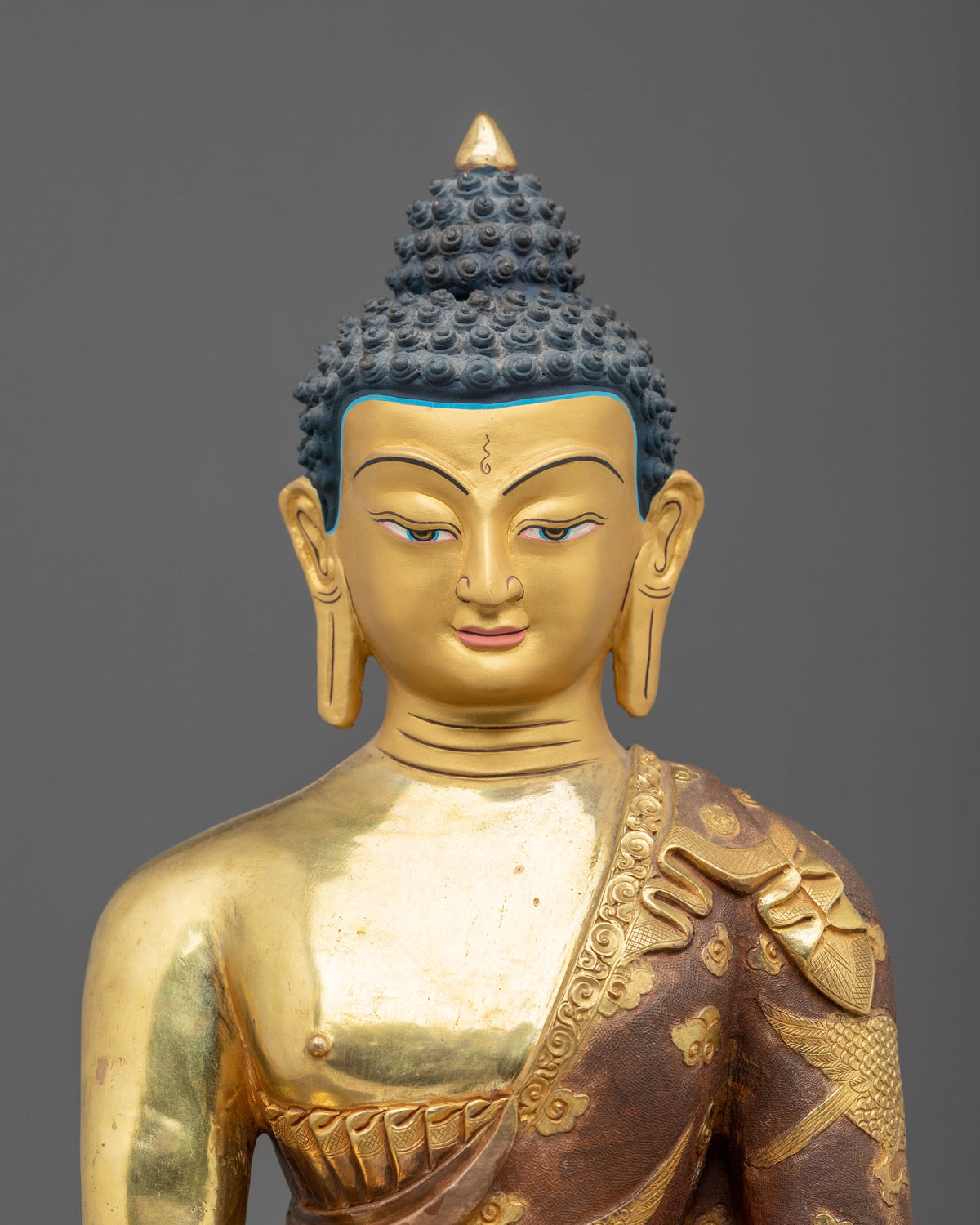 Historical Namo Buddha Shakyamuni Sculpture | Gold Plated Buddha Statue