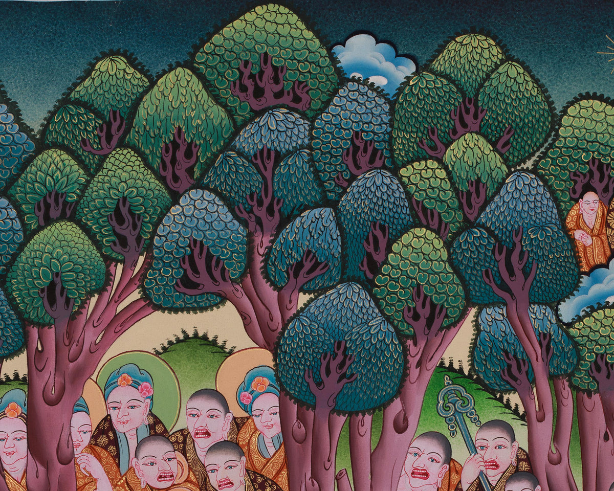 Divine Buddha Parinirvana Thangka | Enlightenment and Spiritual Liberation