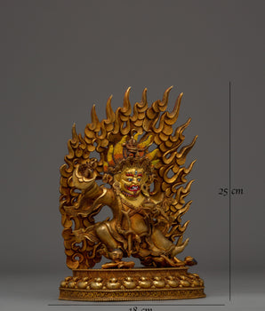 Mahakala Bernagchen Statue in 24K Gold