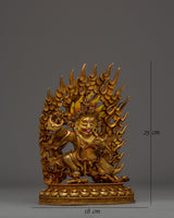 Mahakala Bernagchen Statue in 24K Gold