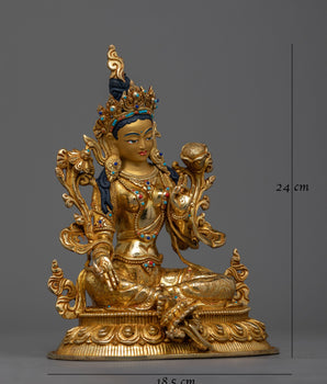 Elegant Green Tara Shri Goddess Statue | A Symbol of Handcrafted Perfection