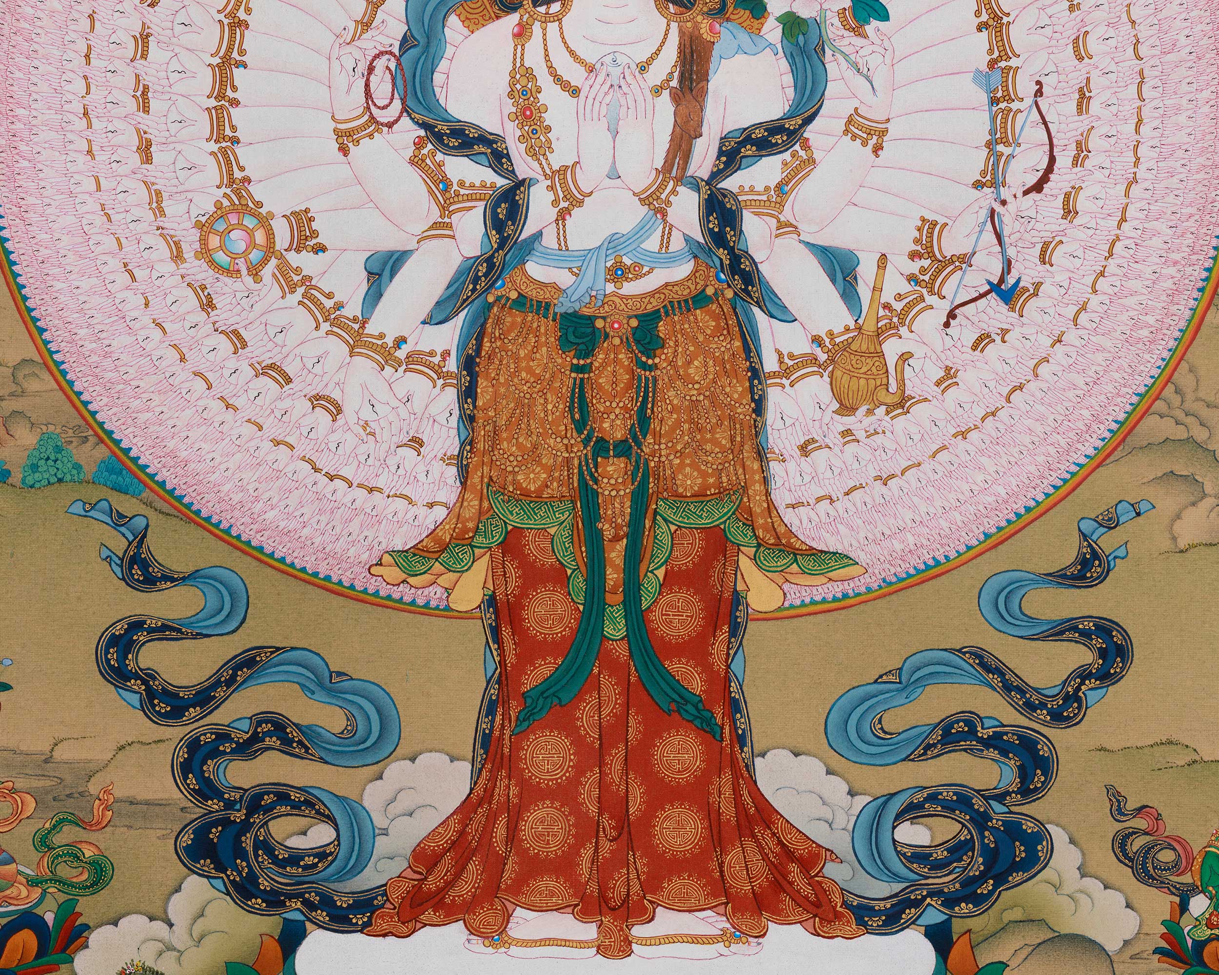 Himalayan Thangka of 1000 Armed Chenrezig | The Bodhisattva of Compassion