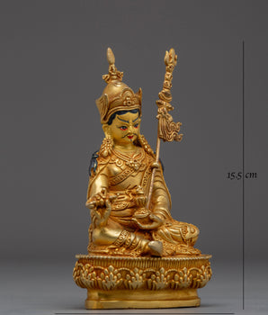 Guru Rinpoche Copper Statue 24K Gold Gilded