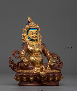 Dzambhala Handmade Oxidized Small Statue | Embodiment of Wealth and Compassion