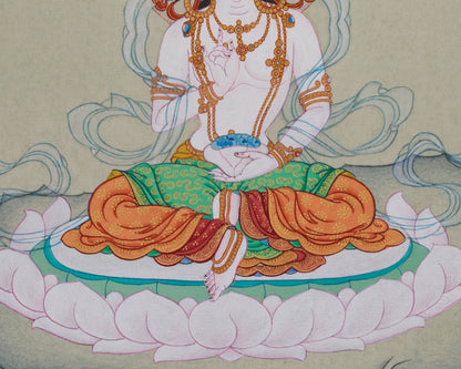 Hand Painted Dakini Yeshe Tsogyal Thangka | Divine Feminine Art