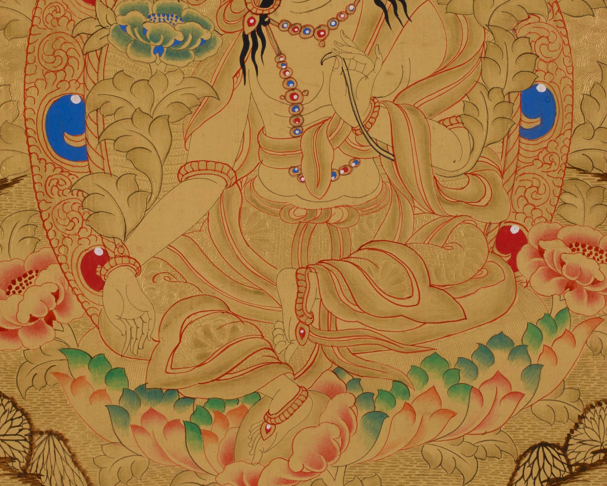 Buddhist Deity Green Tara Thangka | The Goddess of Compassion and Protection