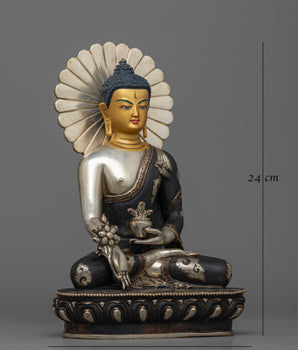 medicine-buddha-silver-plated-figure