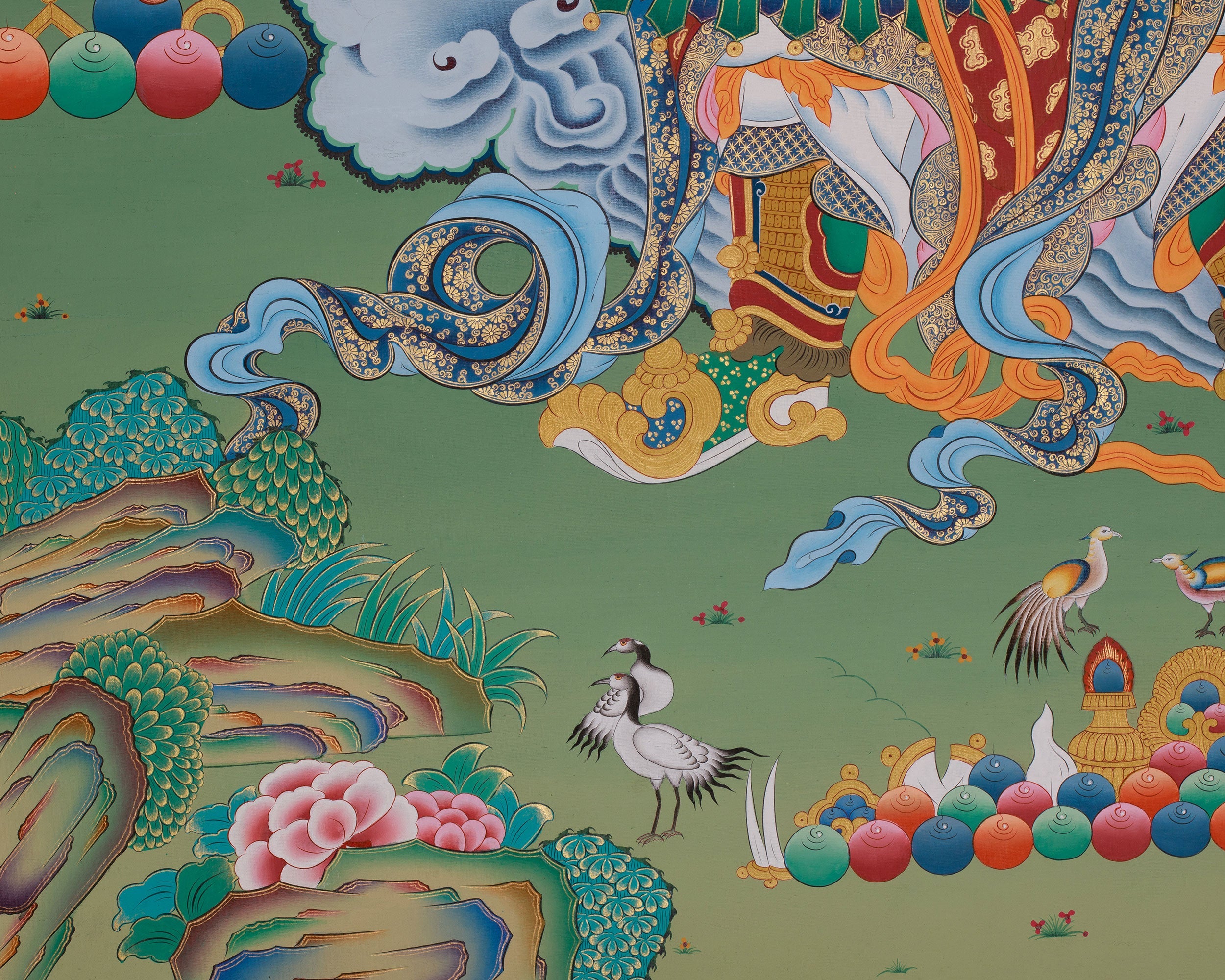 Sacred Thangka of Dhritarashtra | Heavenly King of the East