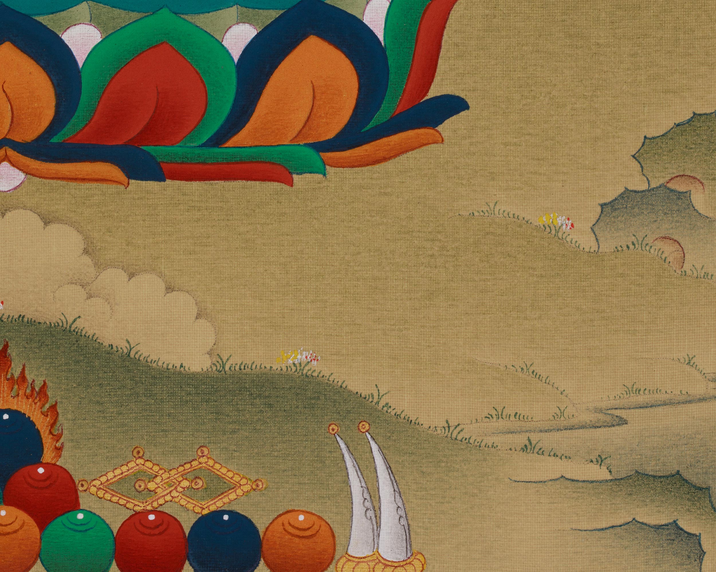 White Tara With Amitabha Buddha Art | Female Bodhisattva And Buddha in Tibetan Buddhism