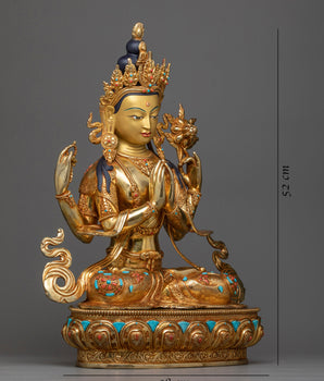chenrezig-gilt copper statue