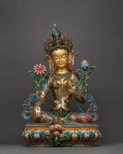 green-tara-beautiful-colored-sculpture