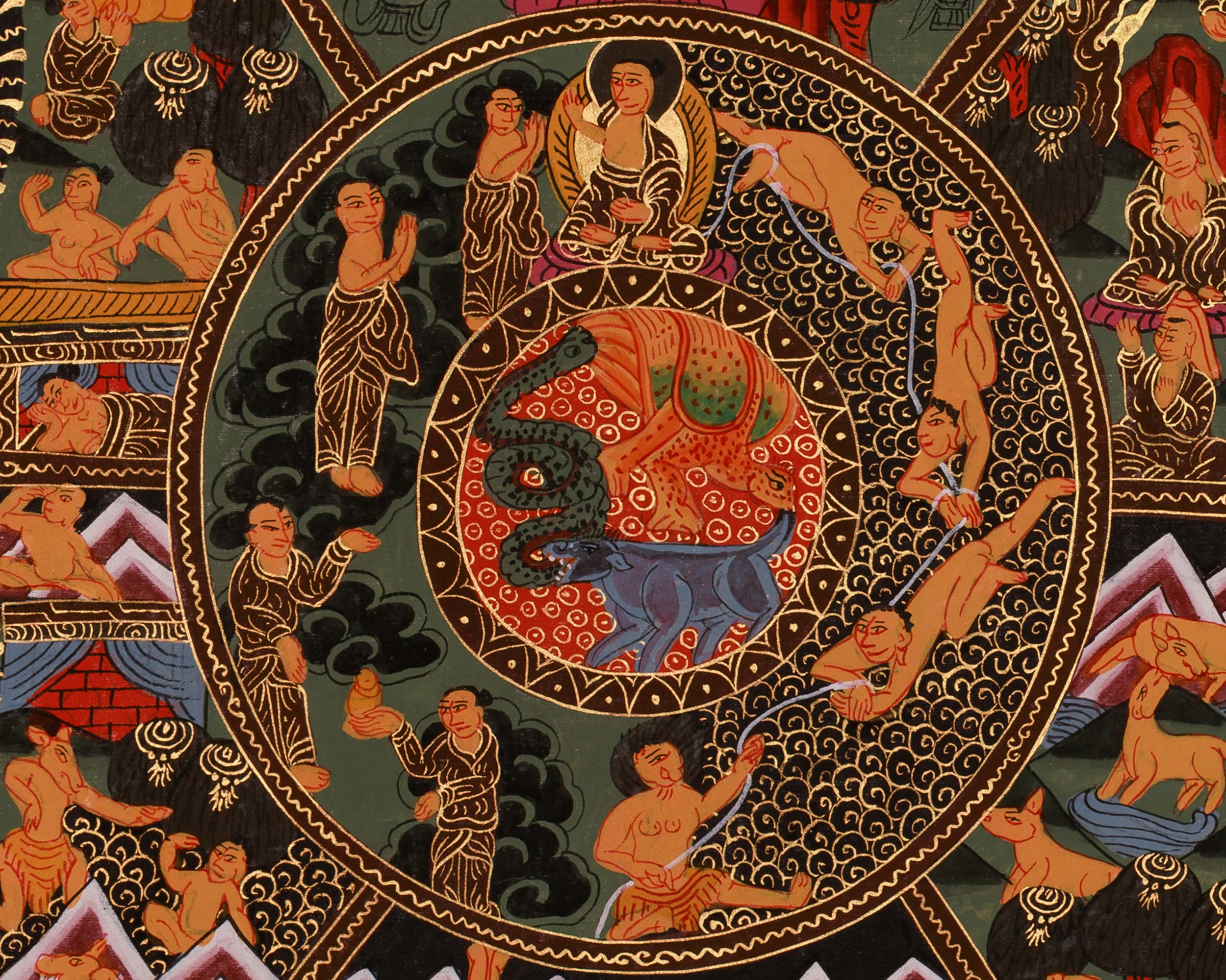 Himalayan Wheel of Life Thangka | A Visual Journey Through Karma, Rebirth, and Liberation