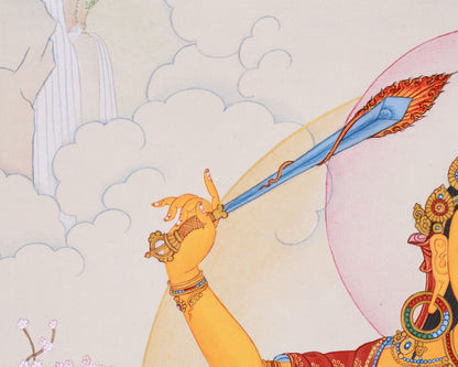 Manjushri, God of Wisdom | Bodhisattva Thangka