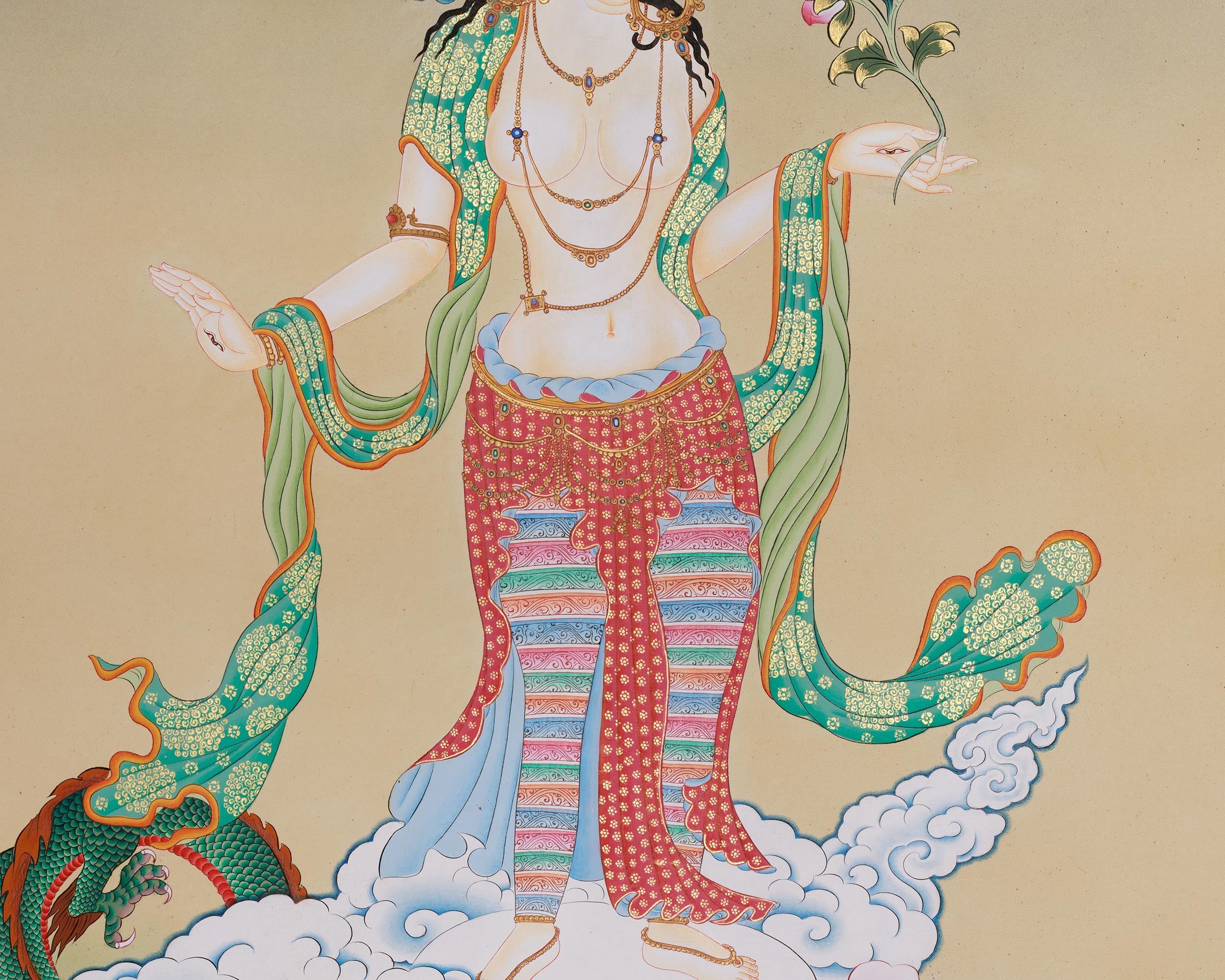 Standing White Tara Art | Sita Tara | Healing Deity | Seven Eyes Deity