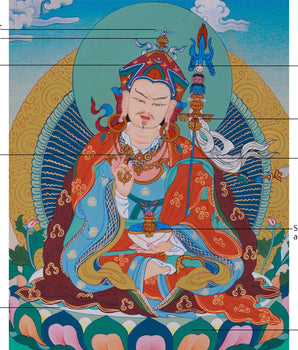 Precious Master Guru Rinpoche Thangka | Easing Royal Posture
