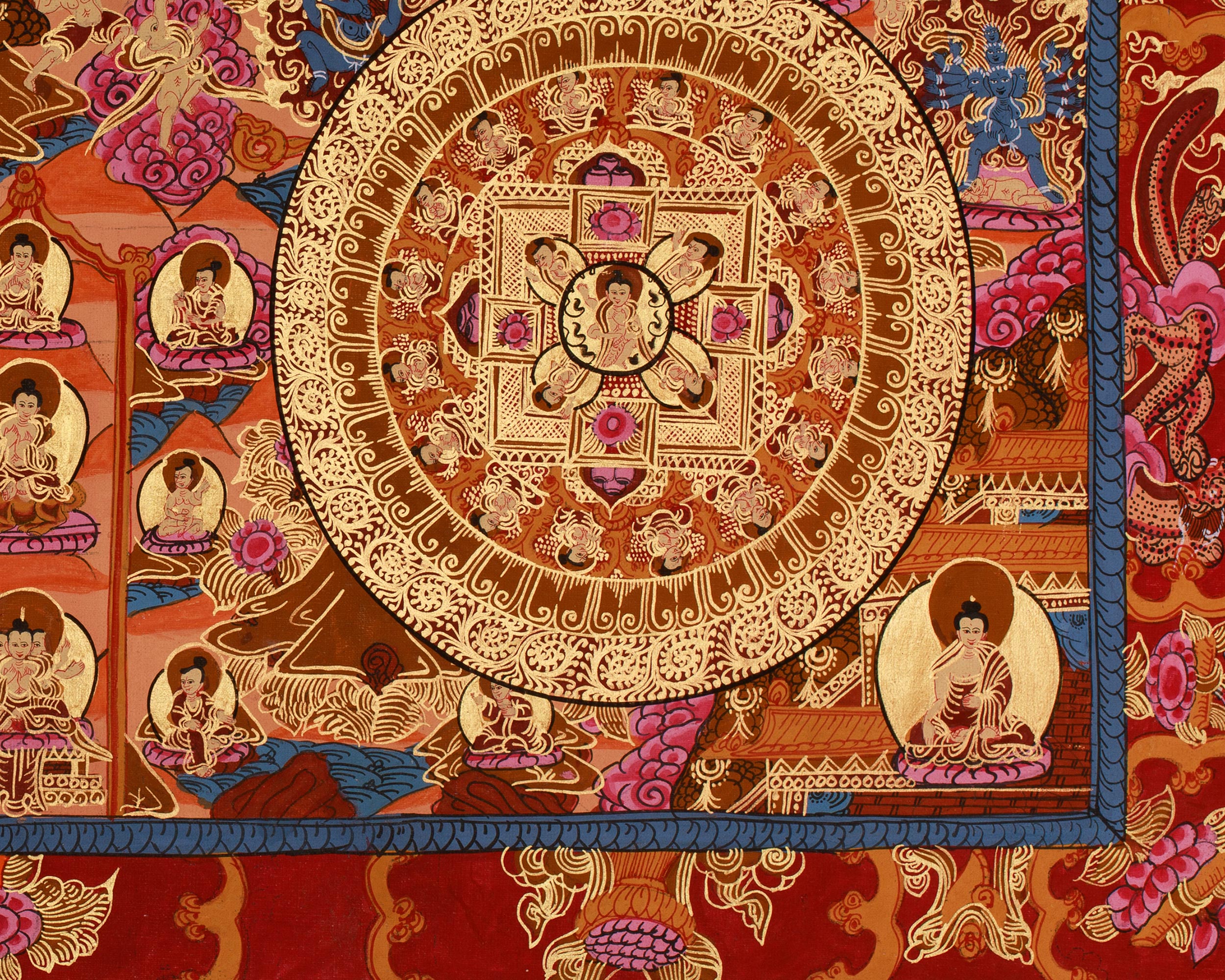 Hand-Painted Tibetan Buddha Mandala | Himalayan Art