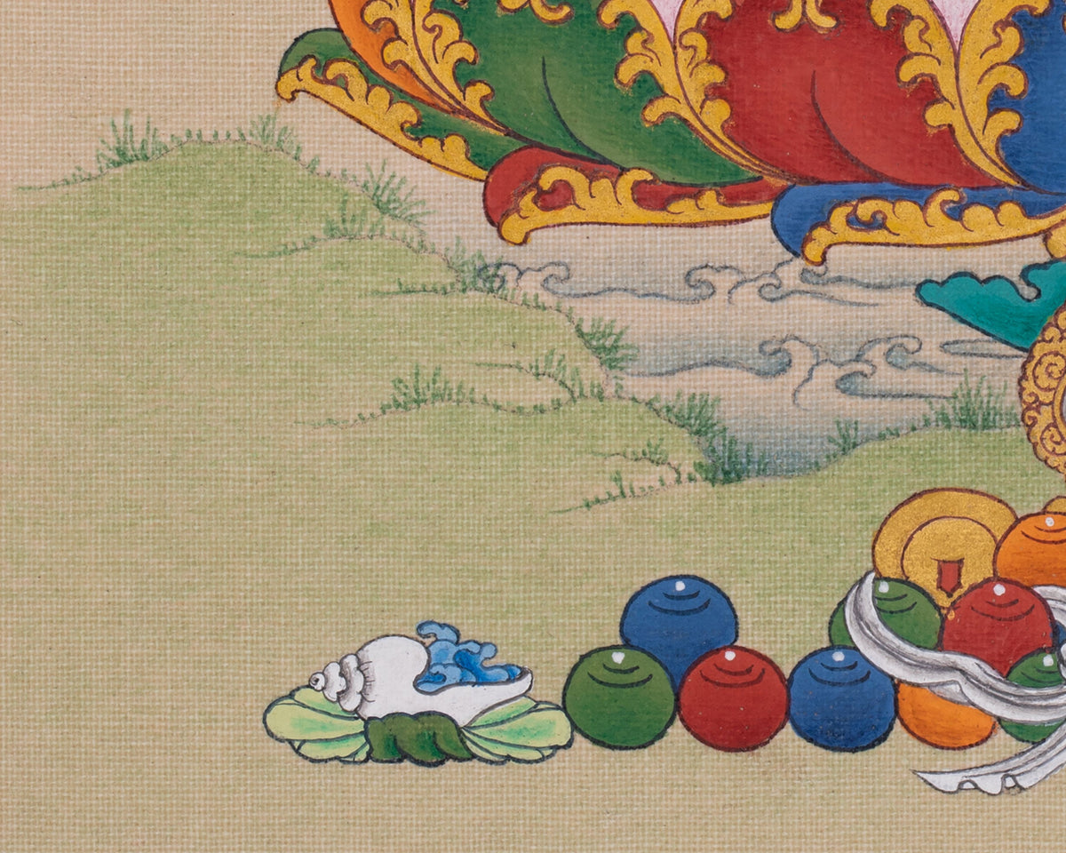 Compact Medicine Buddha Thangka | Buddha of Health and Wellness