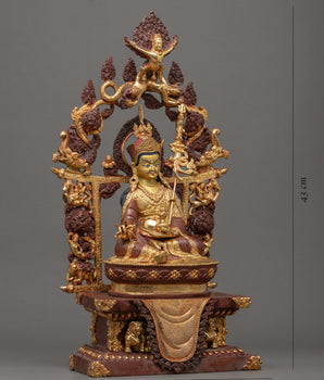 Sculpture of Guru Rinpoche | Rare Throne Artwork