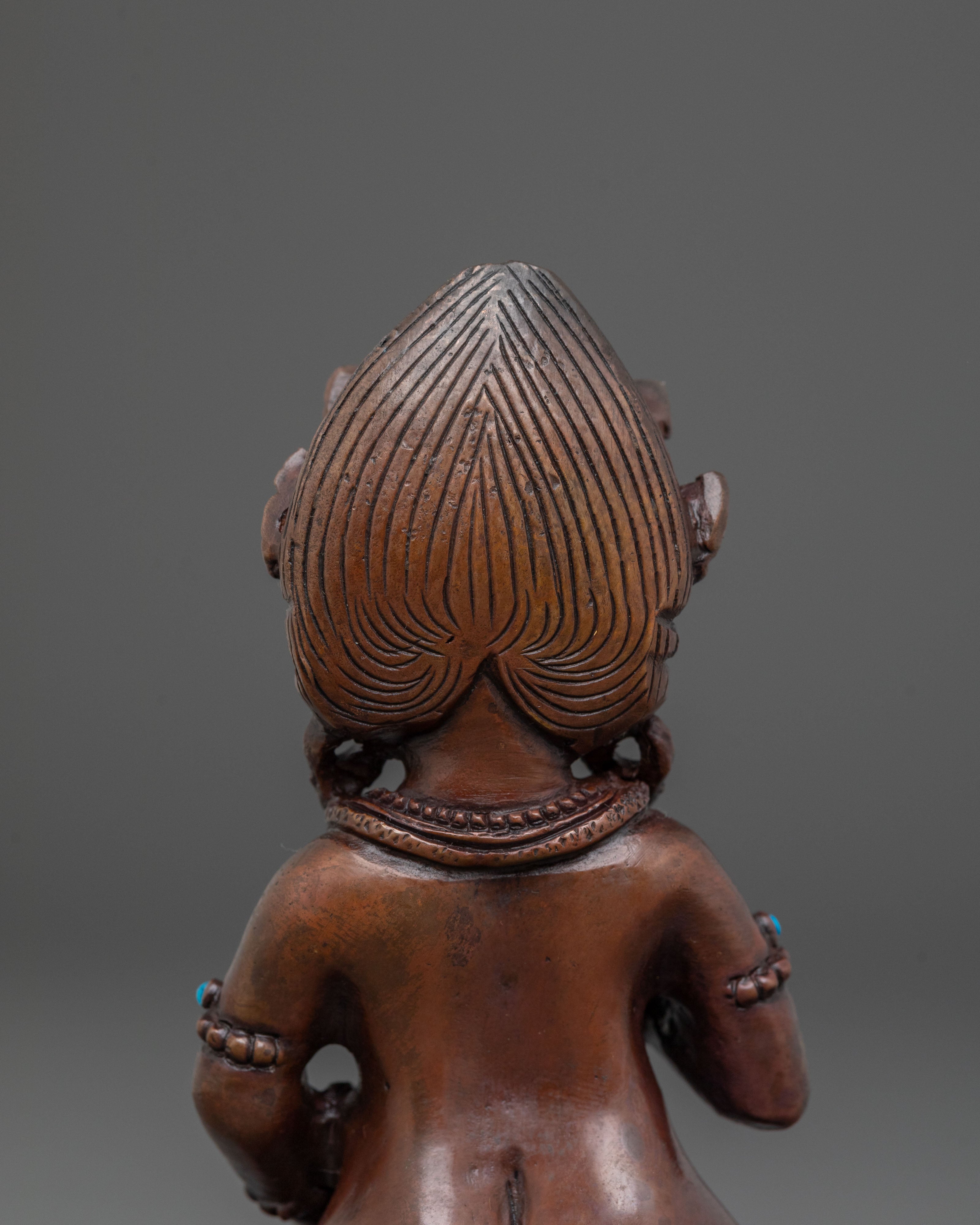 Black Dzambhala Sacred Sculpture | Buddhist Wealth Deity