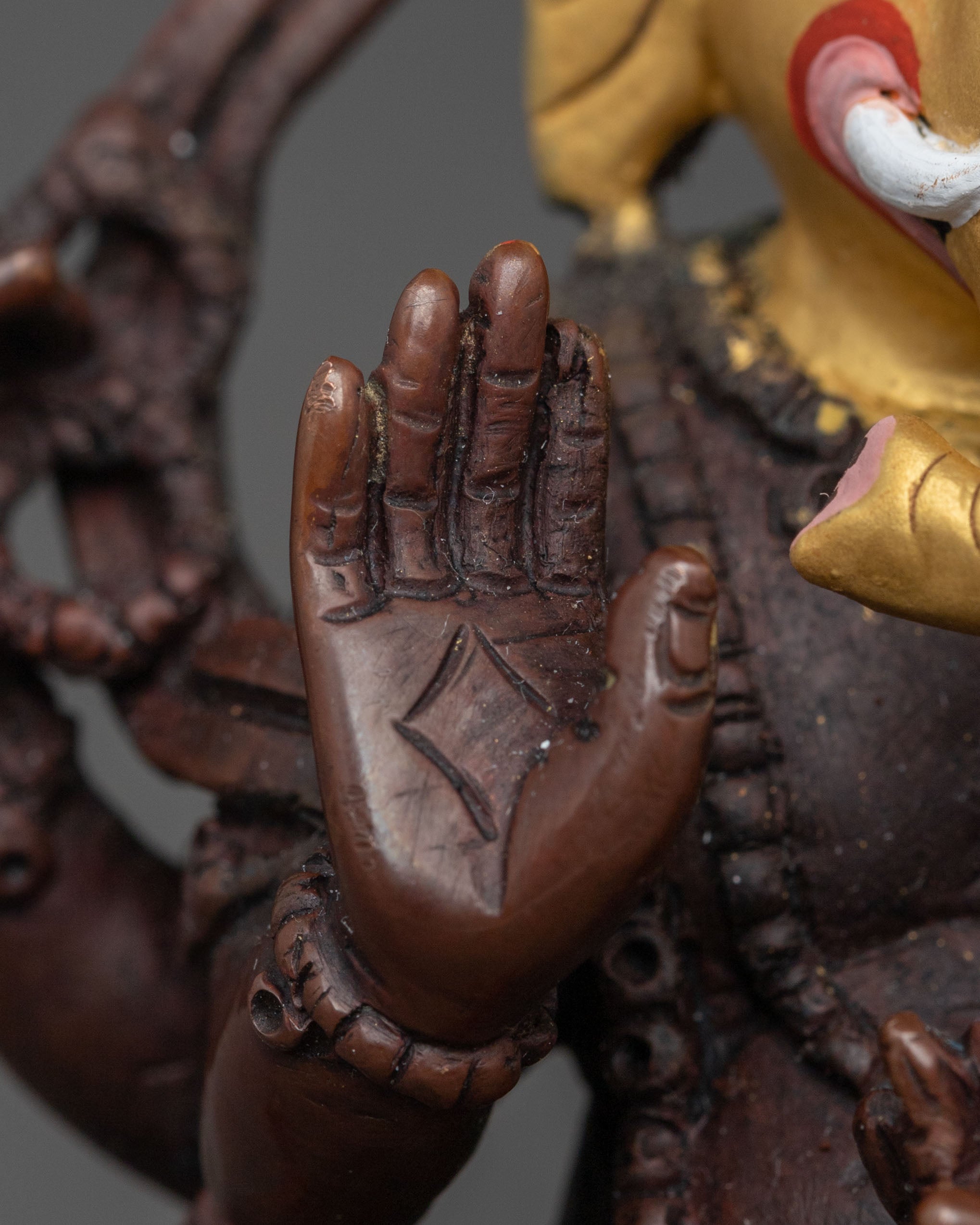 Spiritual Handmade Ganesh Sculpture | 24K Gold Gilded Ganesh | Oxidized Copper Altar Decor