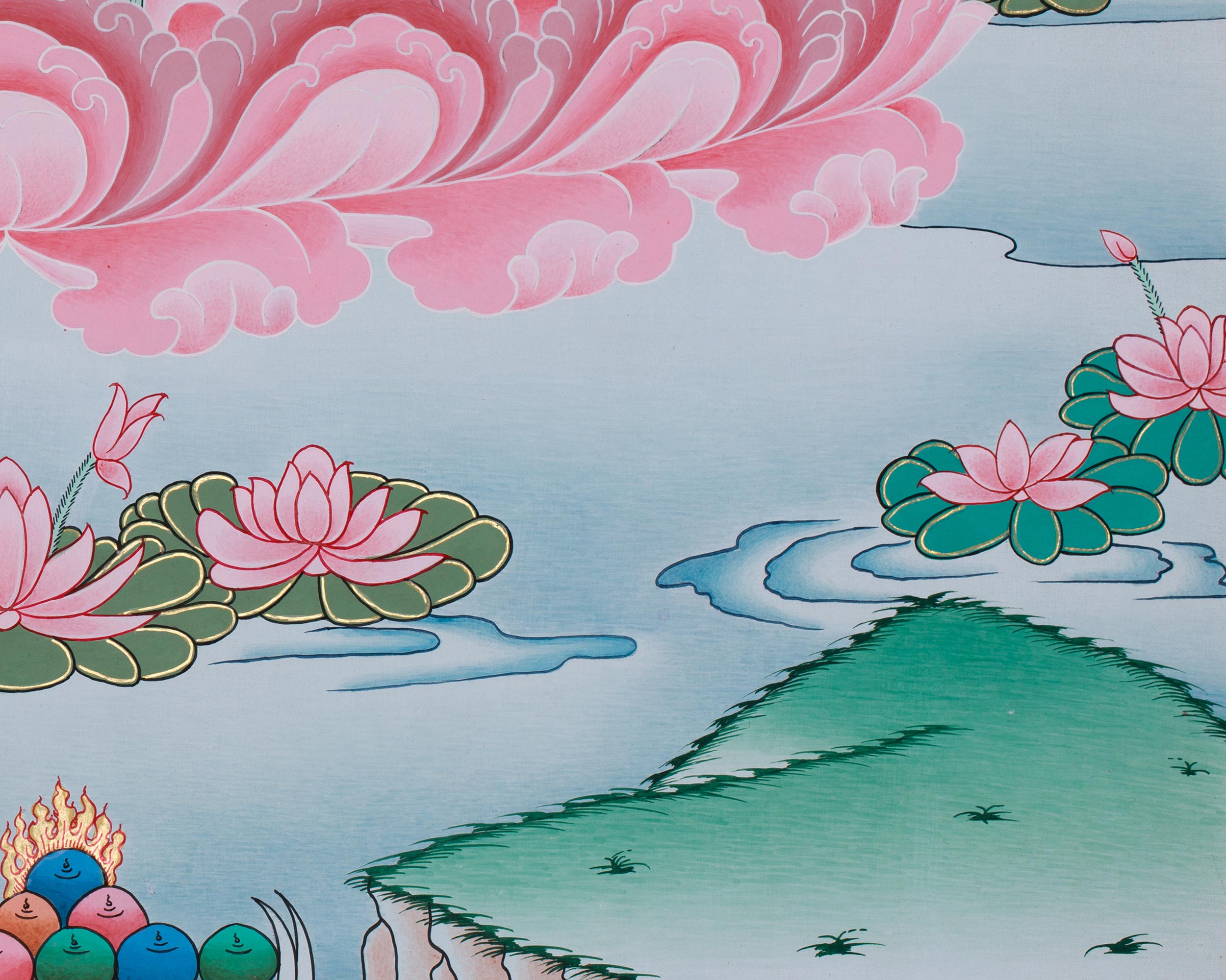 Peaceful Manjushri Thangka | Deity of Knowledge and Insight | Awakened Intelligence