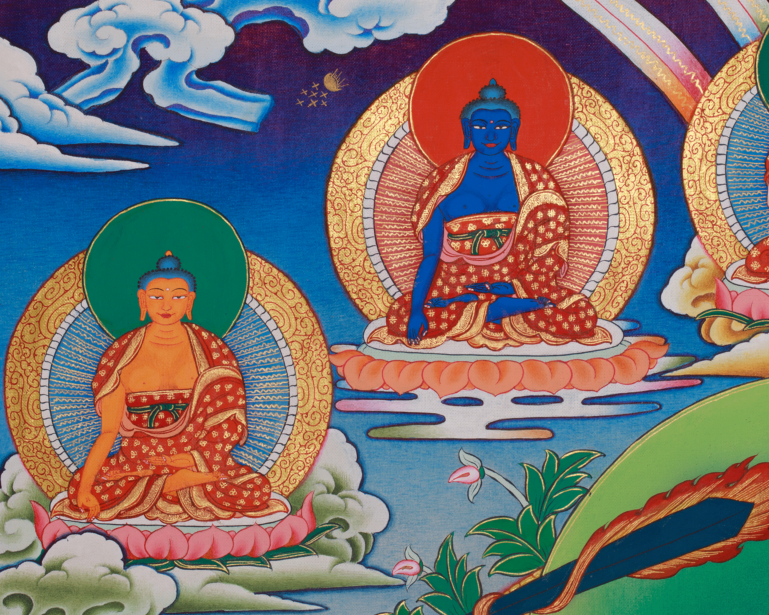 Buddhist Wisdom Deity Manjushri thangka | Bodhisattva Spiritual Art