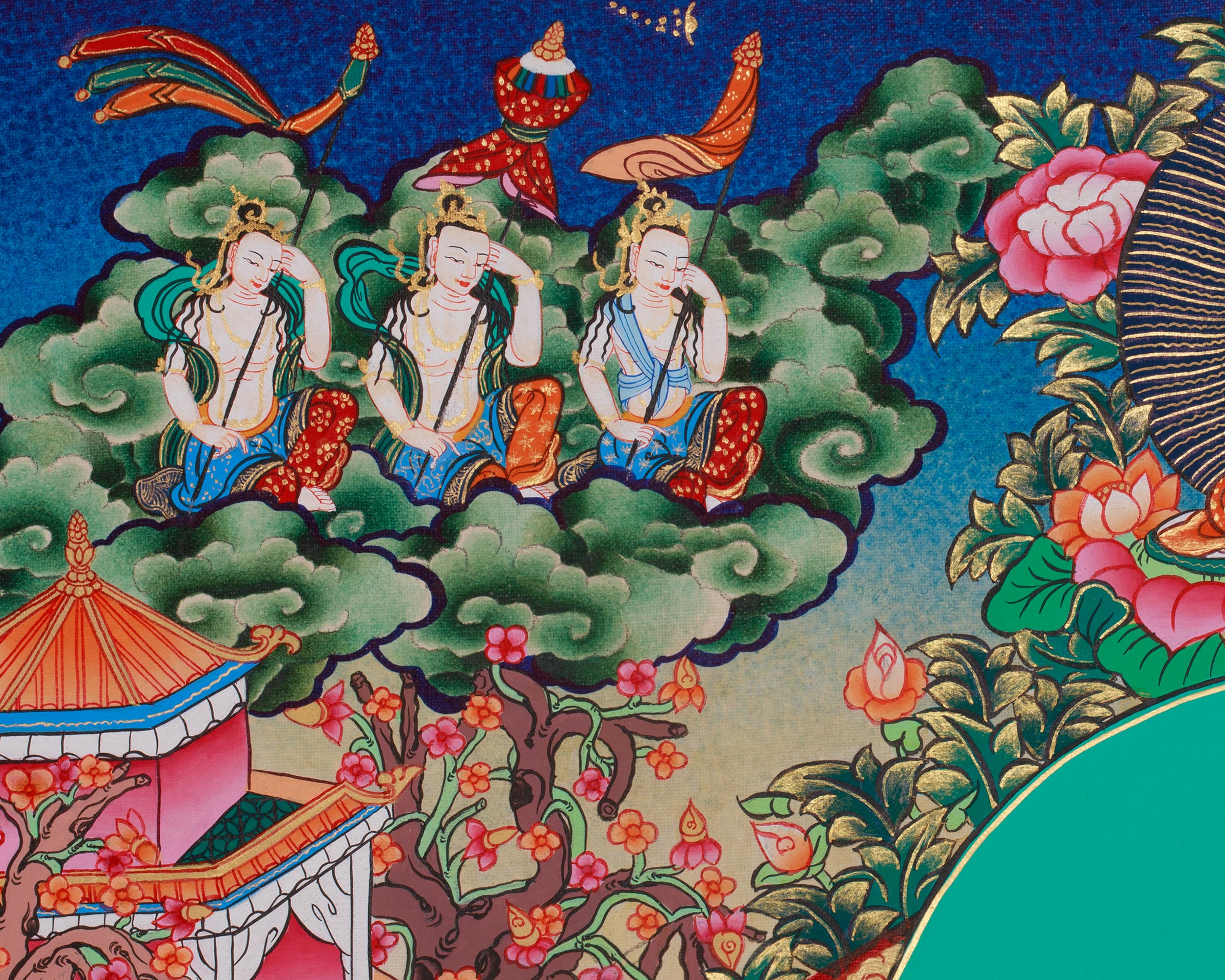 Sita Tara Healing Deity Thangka | A Revered Female Buddha | Seven-Eyed Goddess