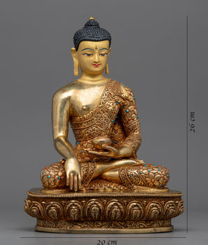 Shakyamuni Buddha Statue | Siddhartha Buddha Statue Gilded in Gold