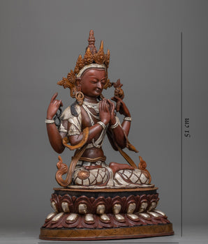 4 armed chenrezig-copper statue