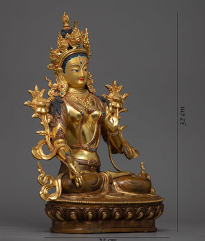 copper white tara statue 