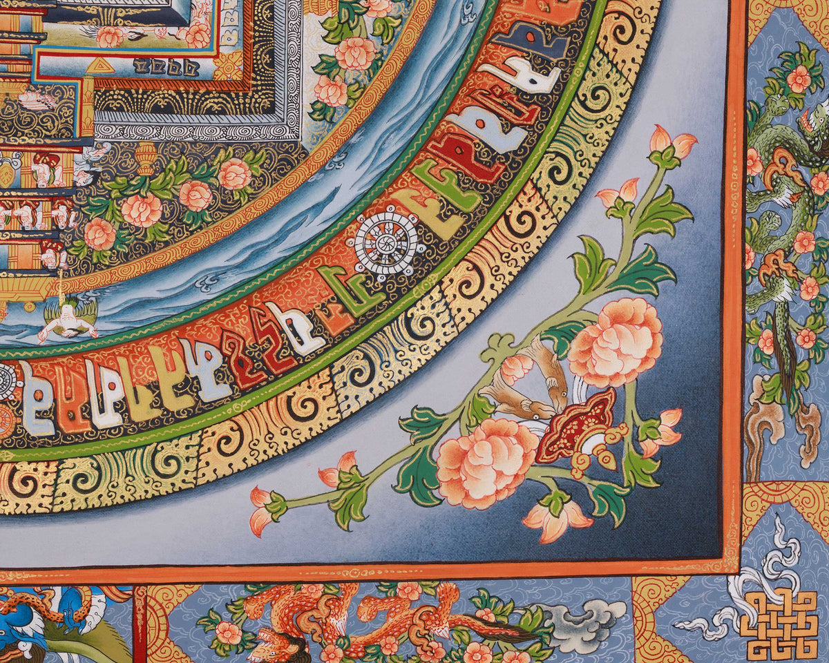 Hand-Painted Kalachakra Mandala Painting | Wheel of Time