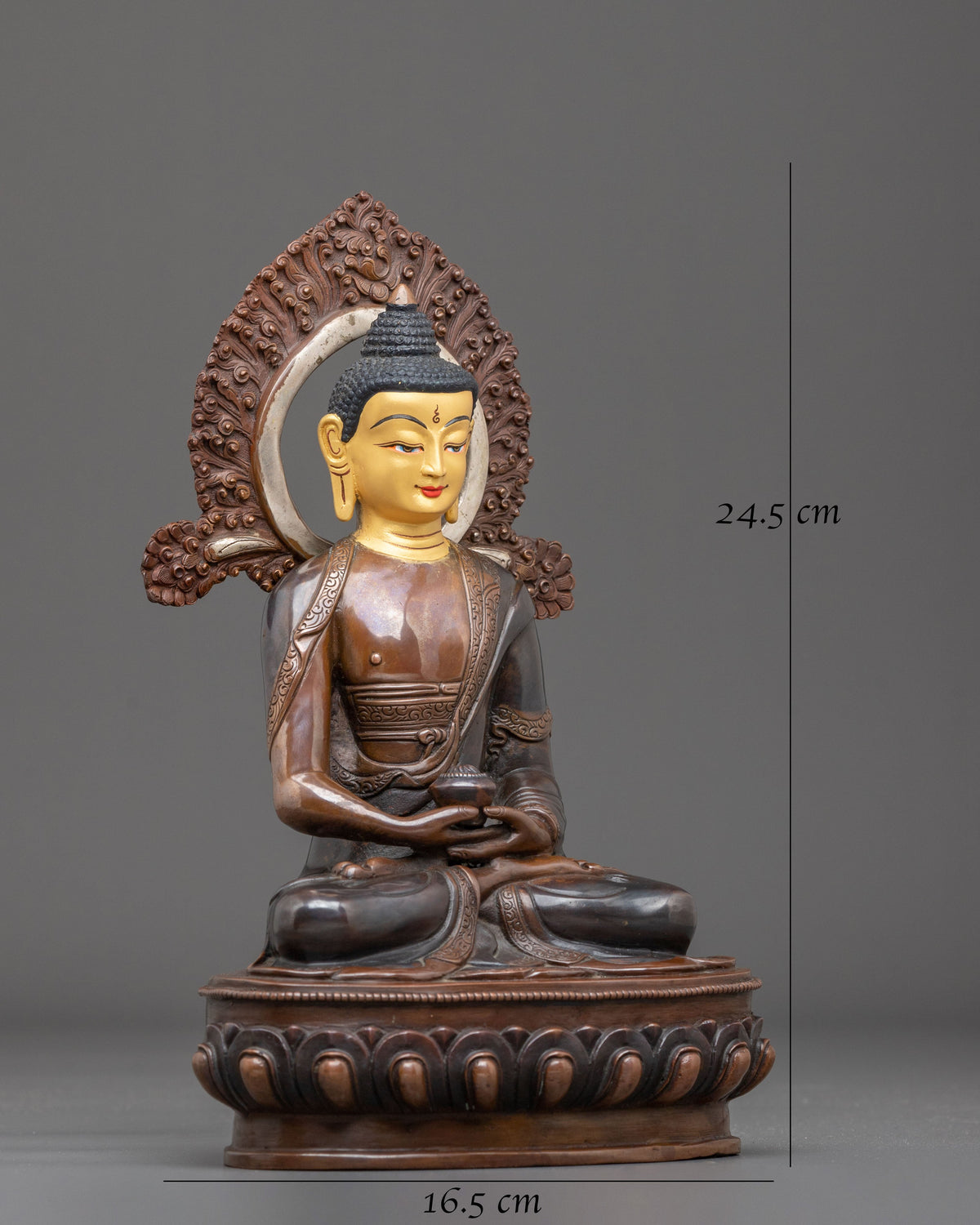 Pure Land Buddha Amitabha Statue | 24K Gold Gilded Buddhist Sculpture