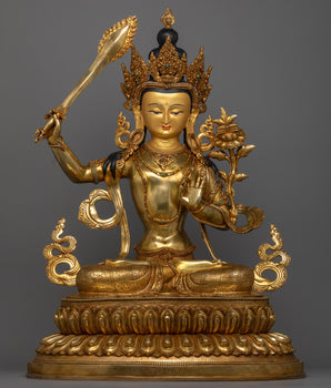 serene manjushri-sculpture