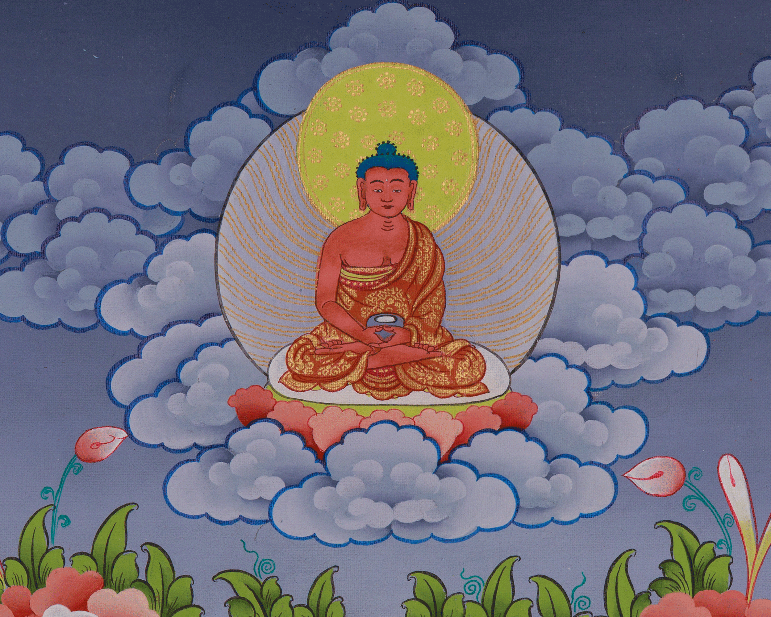 Four-armed Chenrezig Art | Sacred Avalokiteshvara Thangka