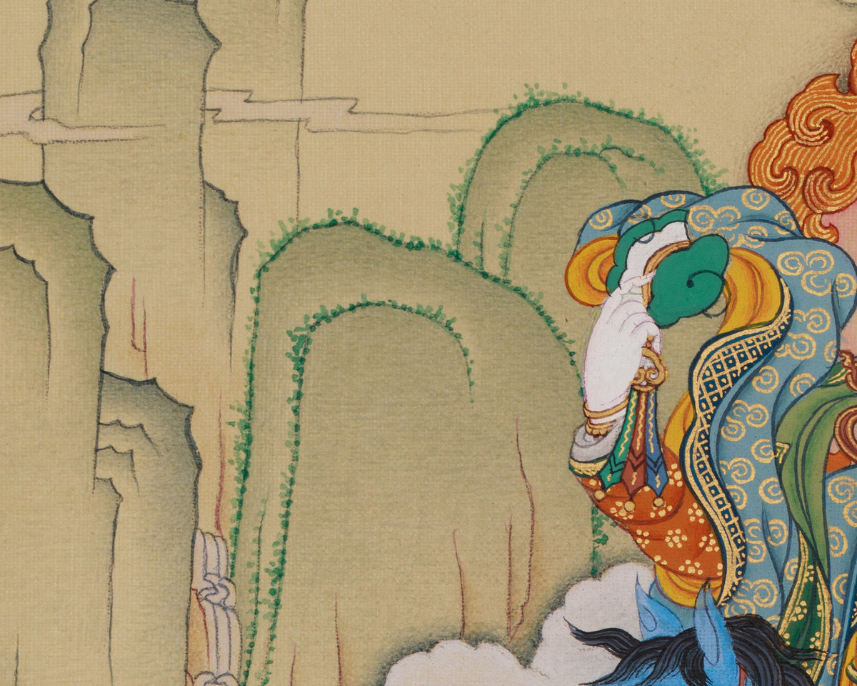Achi Choki Drolma with Jigten Sumgon Thangka | Wisdom and Compassion Deity