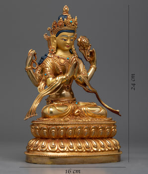 Embrace Compassion with the Lokesvara Buddha Statue | Traditional Buddhist Chenrezig Sculpture