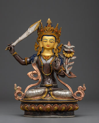 Handmade Manjushri Statue: The Bodhisattva of Wisdom