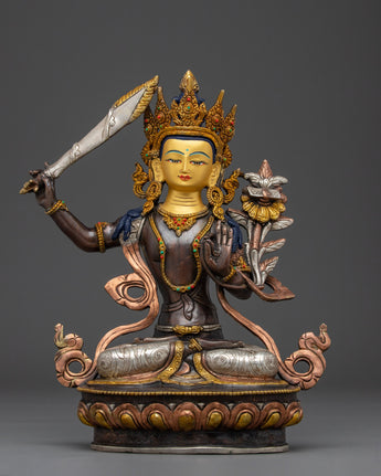 Handmade Manjushri Statue: The Bodhisattva of Wisdom